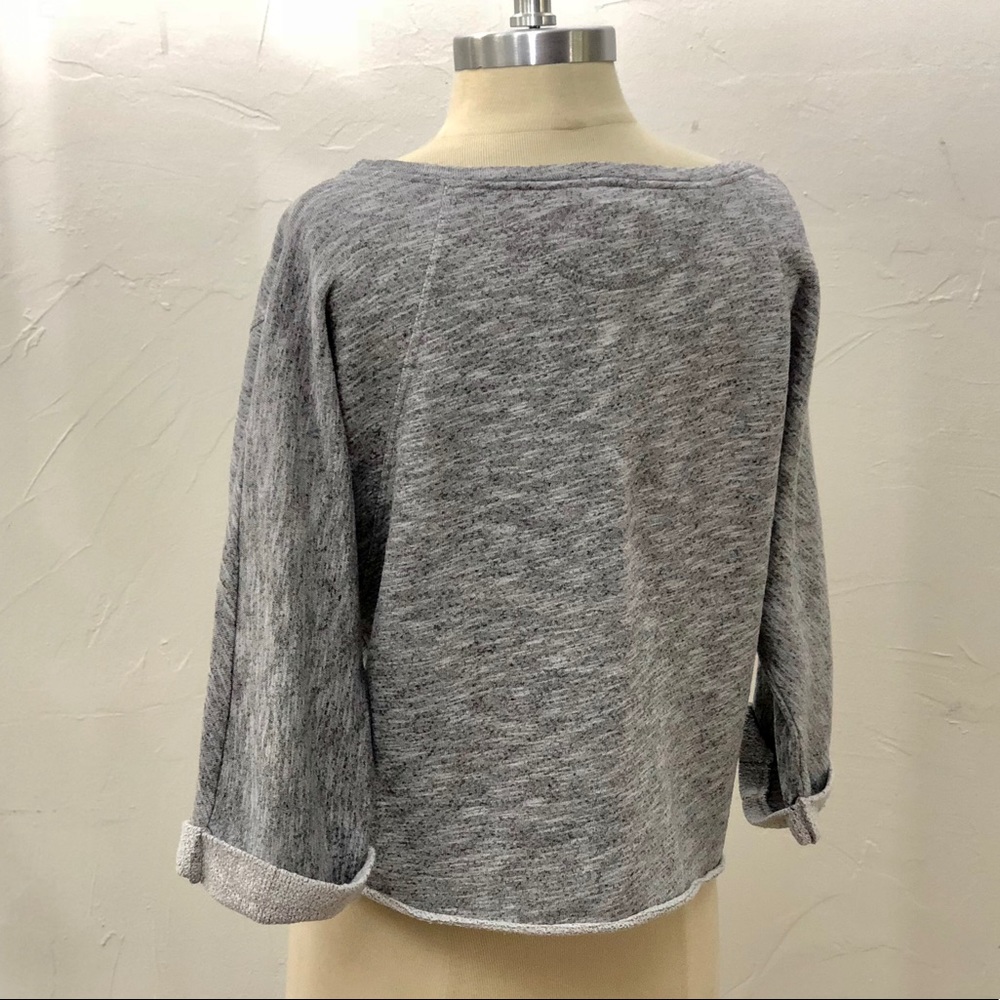 C&C Grey Marled Sweatshirt 3/4slv -S View 3